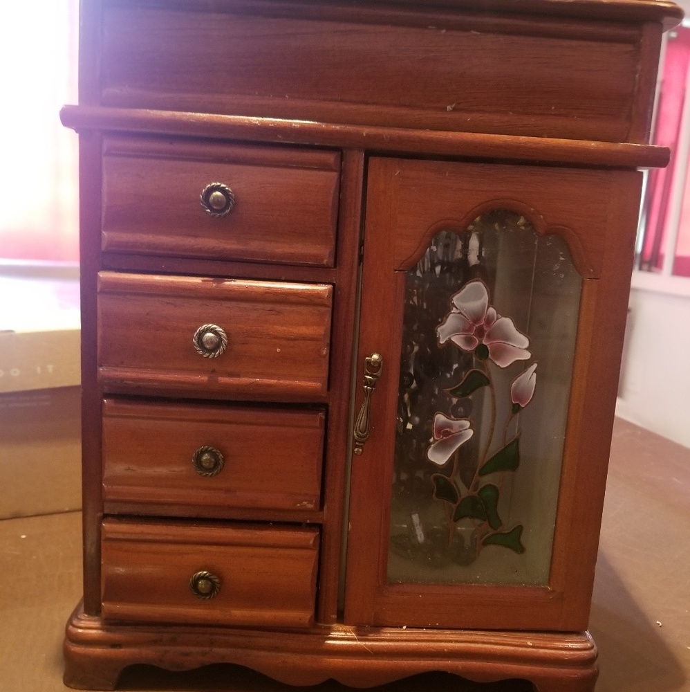 Small wooden jewelry box